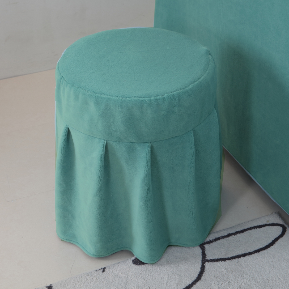 91家纺网 家纺一手货源 找家纺 千姿坊美容床罩 2025新款秋冬加厚保暖牛奶绒美容床罩四件套美容院养生馆专用 淘气熊猫-浅绿