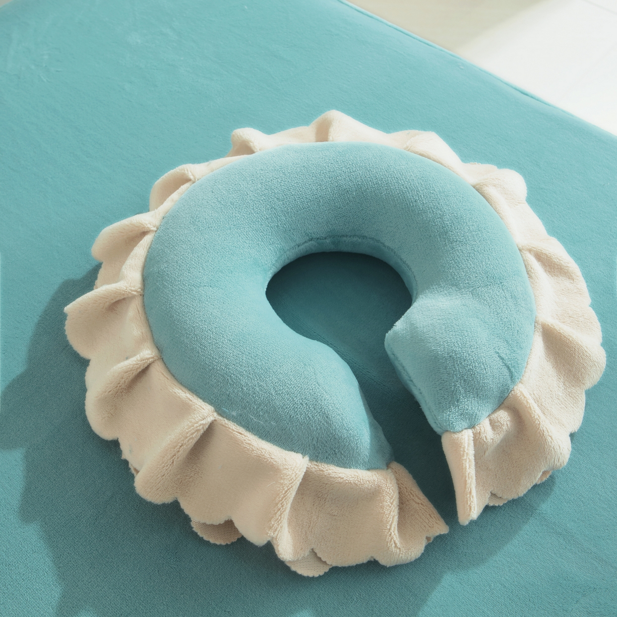 91家纺网 家纺一手货源 找家纺 千姿坊美容床罩 2025新款秋冬加厚保暖牛奶绒美容床罩四件套美容院养生馆专用 淘气熊猫-浅绿