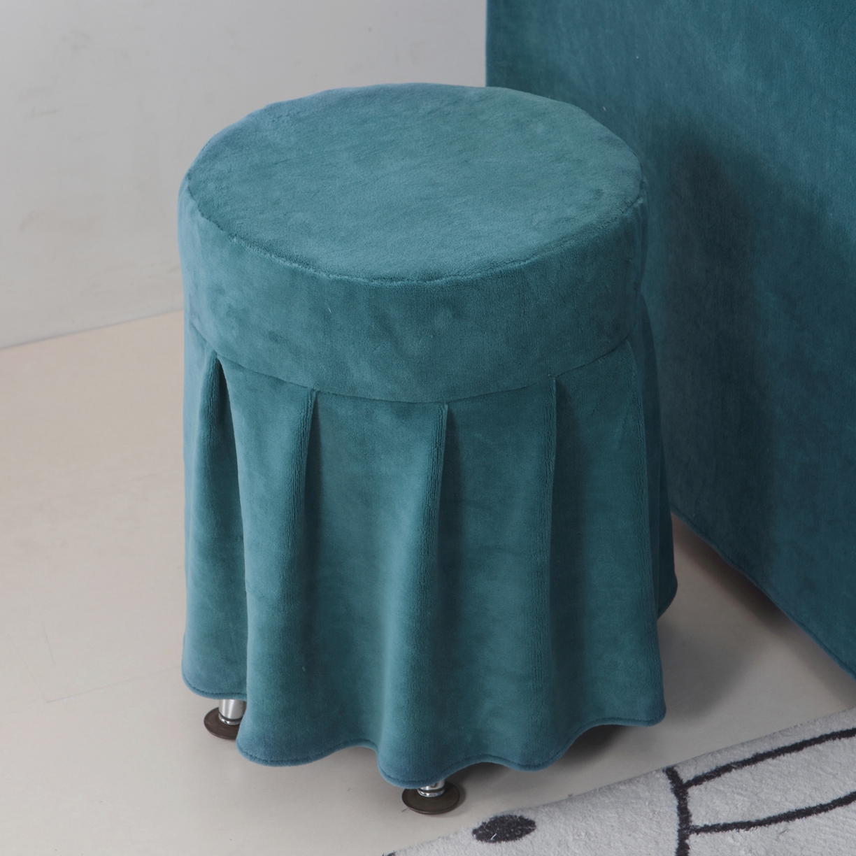 91家纺网 家纺一手货源 找家纺 千姿坊美容床罩 2025新款秋冬加厚保暖牛奶绒美容床罩四件套美容院养生馆专用 淘气熊猫-深蓝