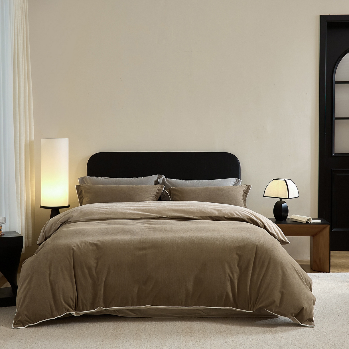 91家纺网 家纺一手货源 找家纺 （总）ONE TWO ONE 121 【提供买家秀】【控价商品】2025新款提花婴儿绒四件套牛奶绒被套床单枕套毛毯被罩被子被芯床品-沉香控价 【卷后标准 268 加大 288 】