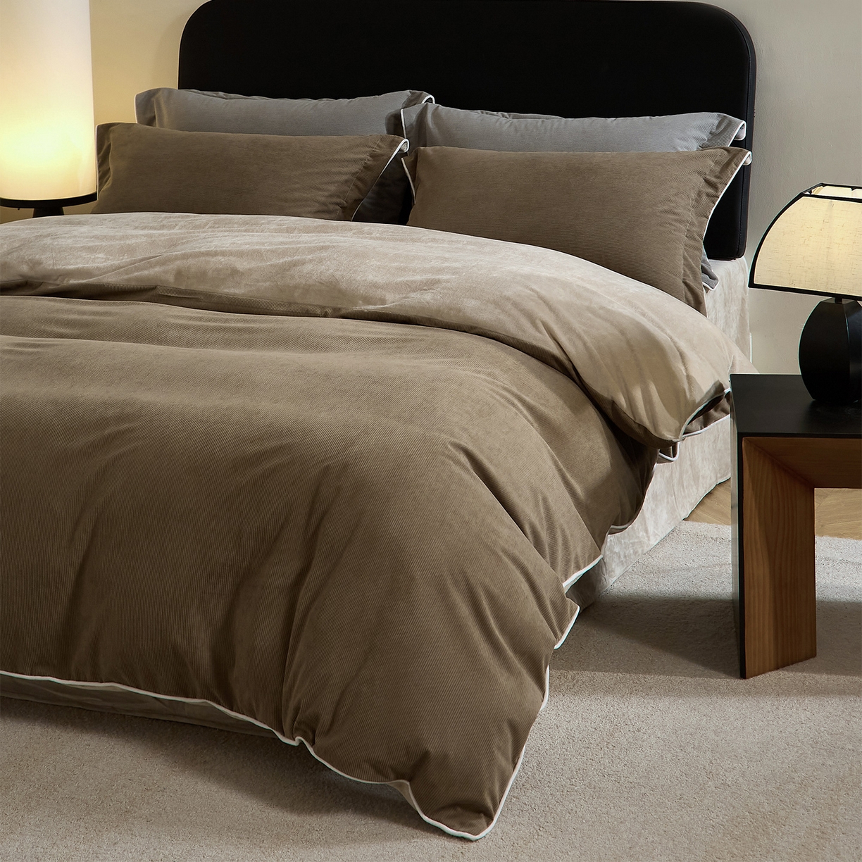 91家纺网 家纺一手货源 找家纺 （总）ONE TWO ONE 121 【提供买家秀】【控价商品】2025新款提花婴儿绒四件套牛奶绒被套床单枕套毛毯被罩被子被芯床品-沉香控价 【卷后标准 268 加大 288 】