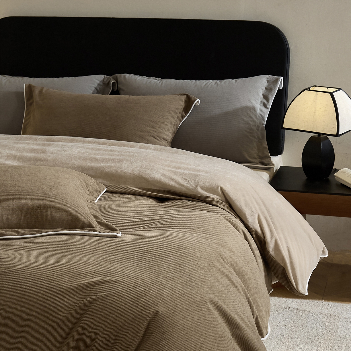 91家纺网 家纺一手货源 找家纺 ONE TWO ONE 121 【提供买家秀】【控价商品】2025新款提花婴儿绒四件套牛奶绒被套床单枕套毛毯被罩被子被芯床品-沉香控价 【卷后标准 268 加大 288 】 沉香-棕