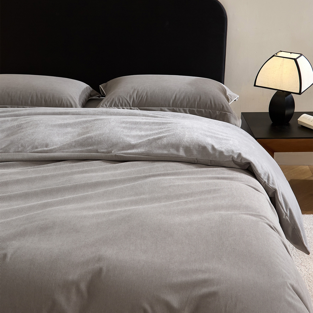 91家纺网 家纺一手货源 找家纺 ONE TWO ONE 121 【提供买家秀】【控价商品】2025新款提花婴儿绒四件套牛奶绒被套床单枕套毛毯被罩被子被芯床品-沉香控价 【卷后标准 268 加大 288 】 沉香-灰