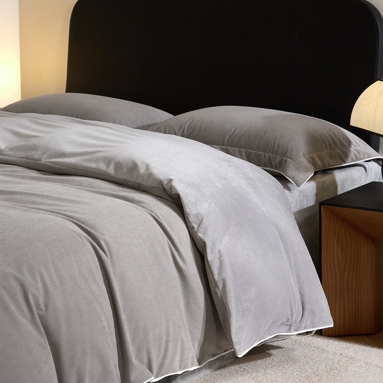 91家纺网 家纺一手货源 找家纺 ONE TWO ONE 121 【提供买家秀】【控价商品】2025新款提花婴儿绒四件套牛奶绒被套床单枕套毛毯被罩被子被芯床品-沉香控价 【卷后标准 268 加大 288 】 沉香-灰