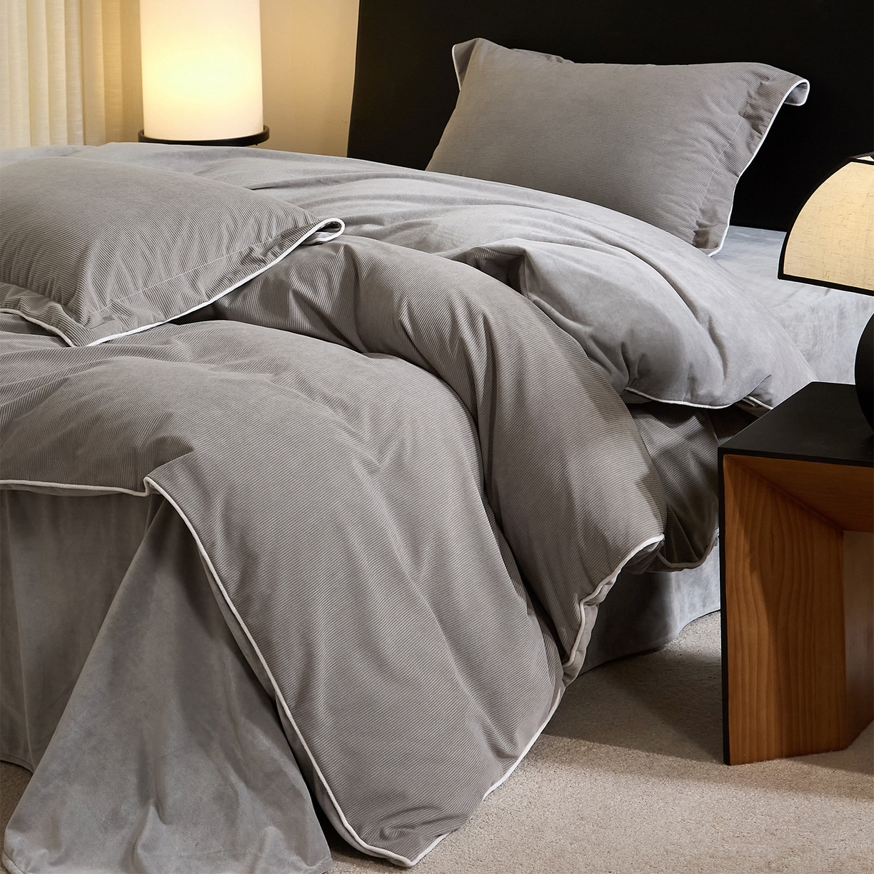 91家纺网 家纺一手货源 找家纺 ONE TWO ONE 121 【提供买家秀】【控价商品】2025新款提花婴儿绒四件套牛奶绒被套床单枕套毛毯被罩被子被芯床品-沉香控价 【卷后标准 268 加大 288 】 沉香-灰