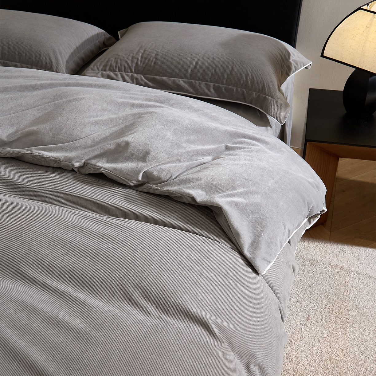 91家纺网 家纺一手货源 找家纺 ONE TWO ONE 121 【提供买家秀】【控价商品】2025新款提花婴儿绒四件套牛奶绒被套床单枕套毛毯被罩被子被芯床品-沉香控价 【卷后标准 268 加大 288 】 沉香-灰