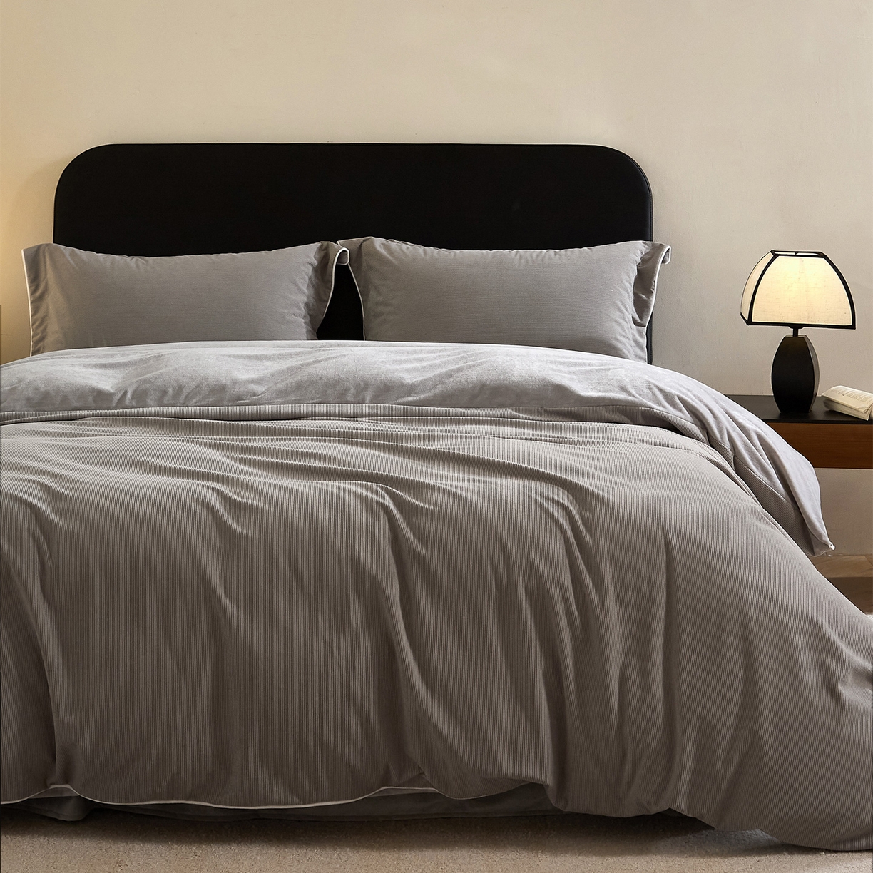 91家纺网 家纺一手货源 找家纺 ONE TWO ONE 121 【提供买家秀】【控价商品】2025新款提花婴儿绒四件套牛奶绒被套床单枕套毛毯被罩被子被芯床品-沉香控价 【卷后标准 268 加大 288 】 沉香-灰