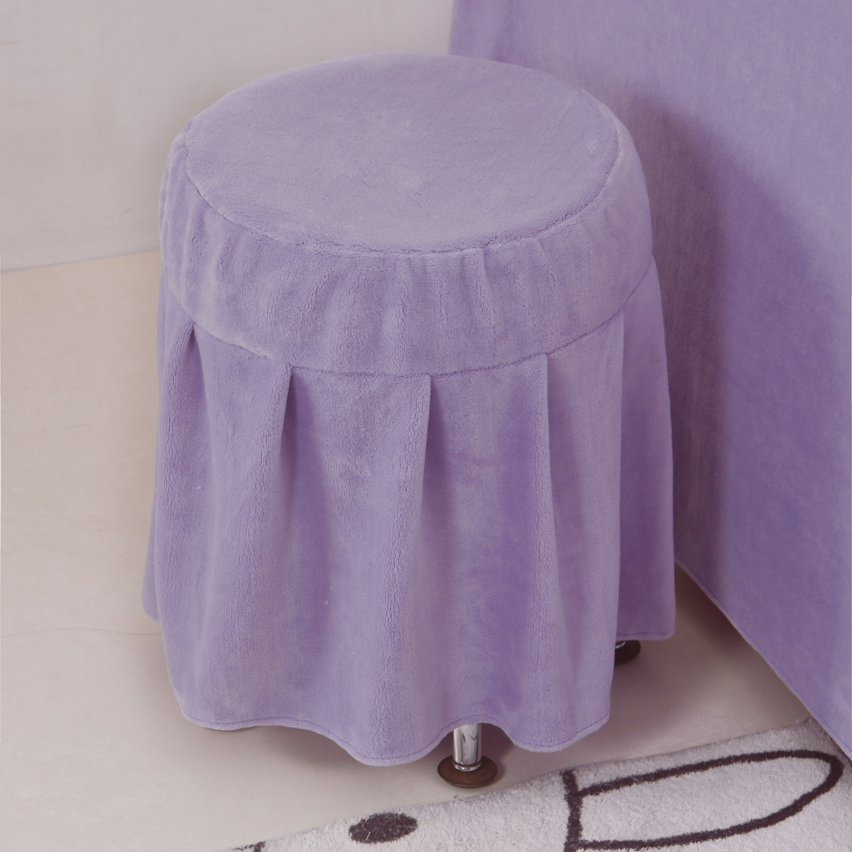 91家纺网 家纺一手货源 找家纺 千姿坊美容床罩 2025新款秋冬加厚保暖牛奶绒美容床罩四件套美容院养生馆专用 淘气熊猫-紫色