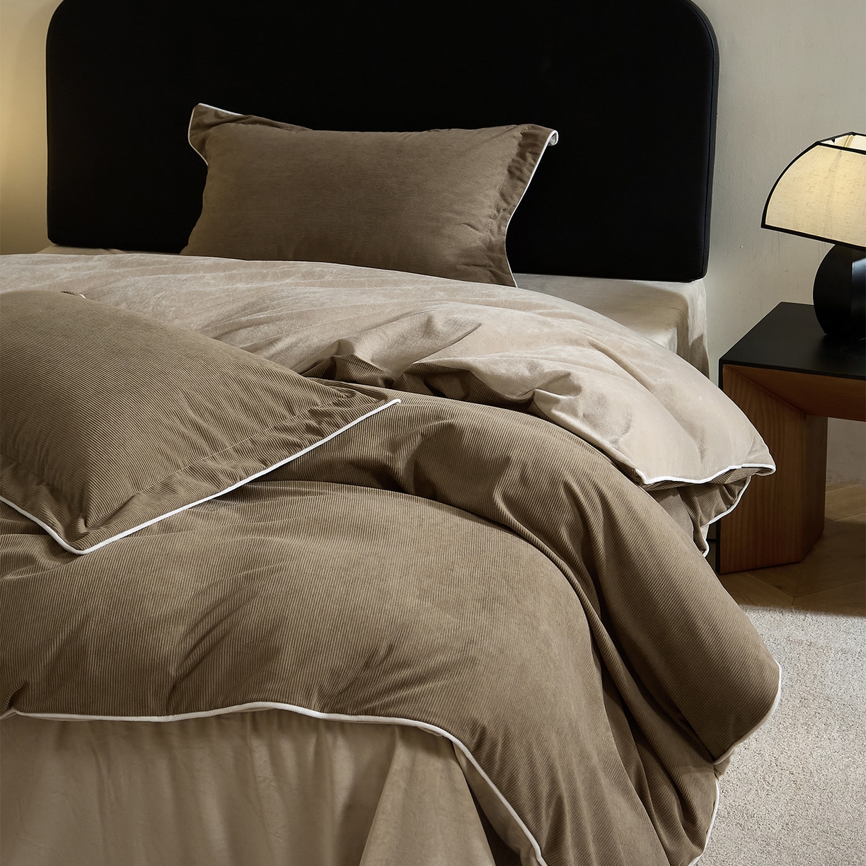 91家纺网 家纺一手货源 找家纺 ONE TWO ONE 121 【提供买家秀】【控价商品】2025新款提花婴儿绒四件套牛奶绒被套床单枕套毛毯被罩被子被芯床品-沉香控价 【卷后标准 268 加大 288 】 沉香-棕