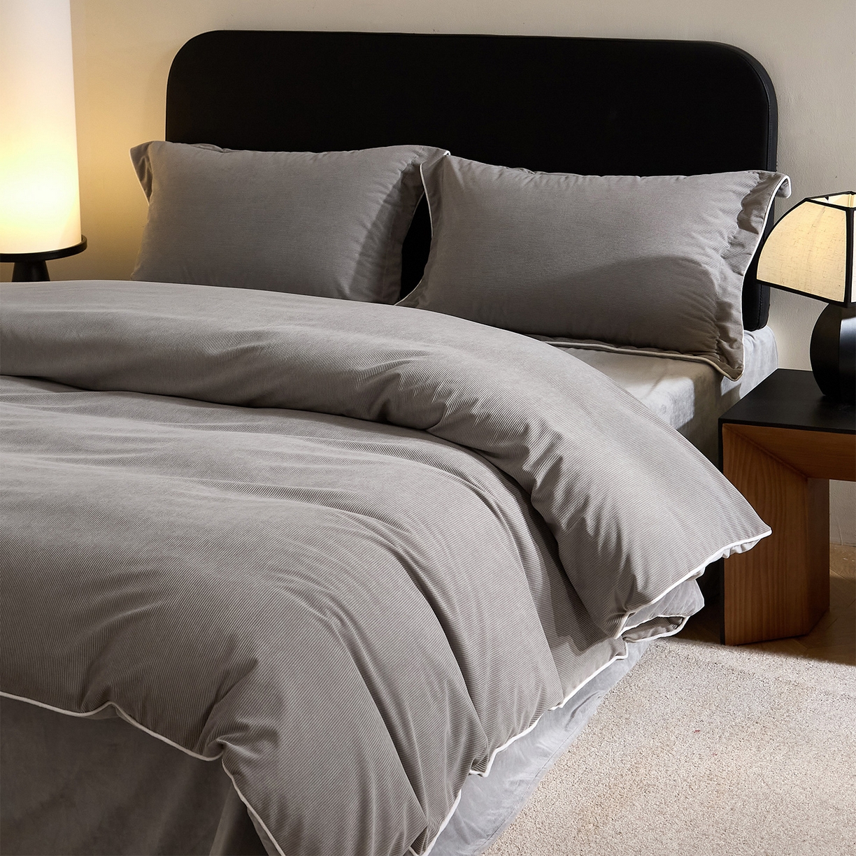 91家纺网 家纺一手货源 找家纺 ONE TWO ONE 121 【提供买家秀】【控价商品】2025新款提花婴儿绒四件套牛奶绒被套床单枕套毛毯被罩被子被芯床品-沉香控价 【卷后标准 268 加大 288 】 沉香-灰