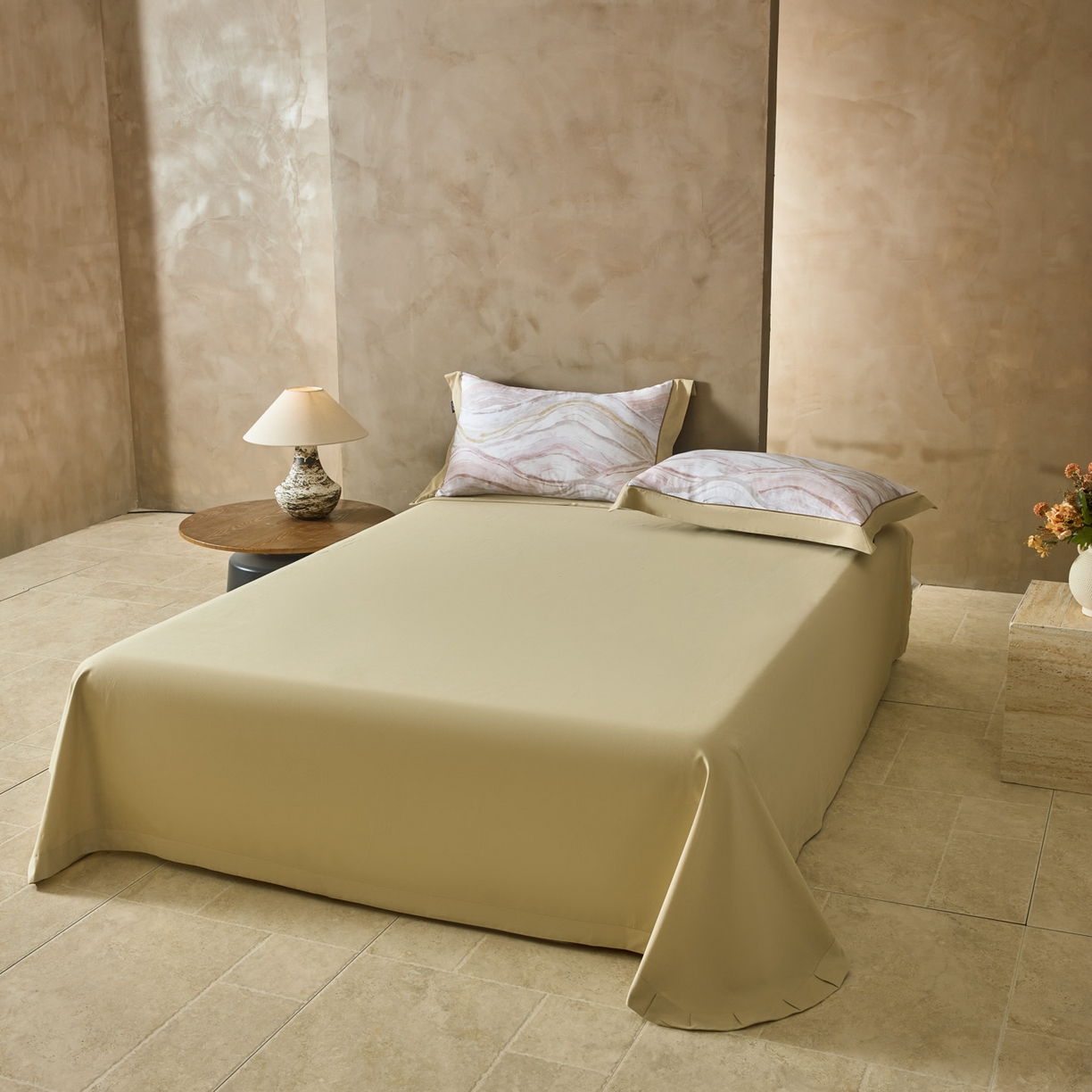 91家纺网 家纺一手货源 找家纺 洺兰家居 2026年新疆长绒棉100支秋冬款轻磨毛加厚保暖工艺款四件套床上用品 千屿-曼卡粉