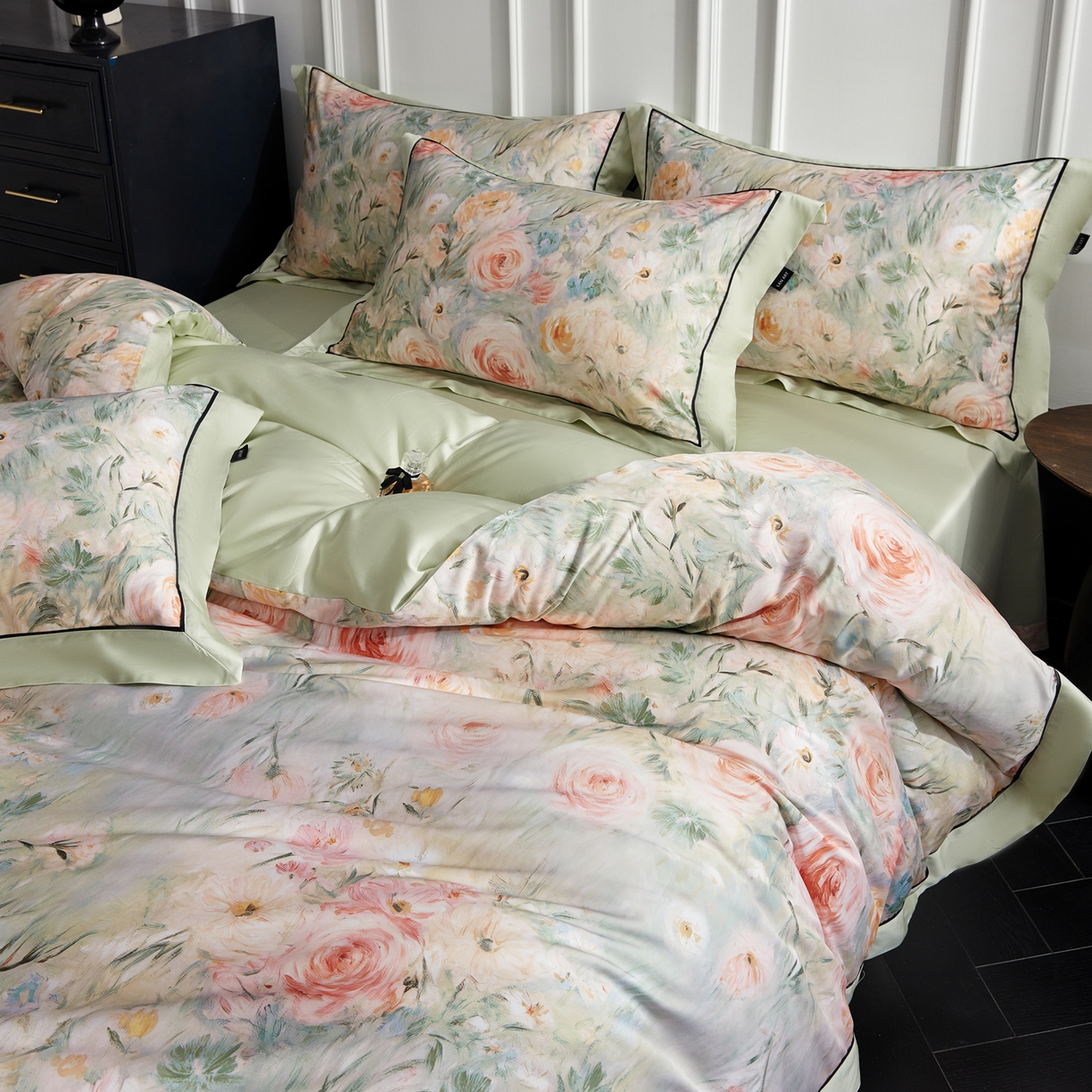 91家纺网 家纺一手货源 找家纺 （总）洺兰家居 2026年新疆长绒棉100支天丝棉高端工艺款床单床笠四件套床上用品