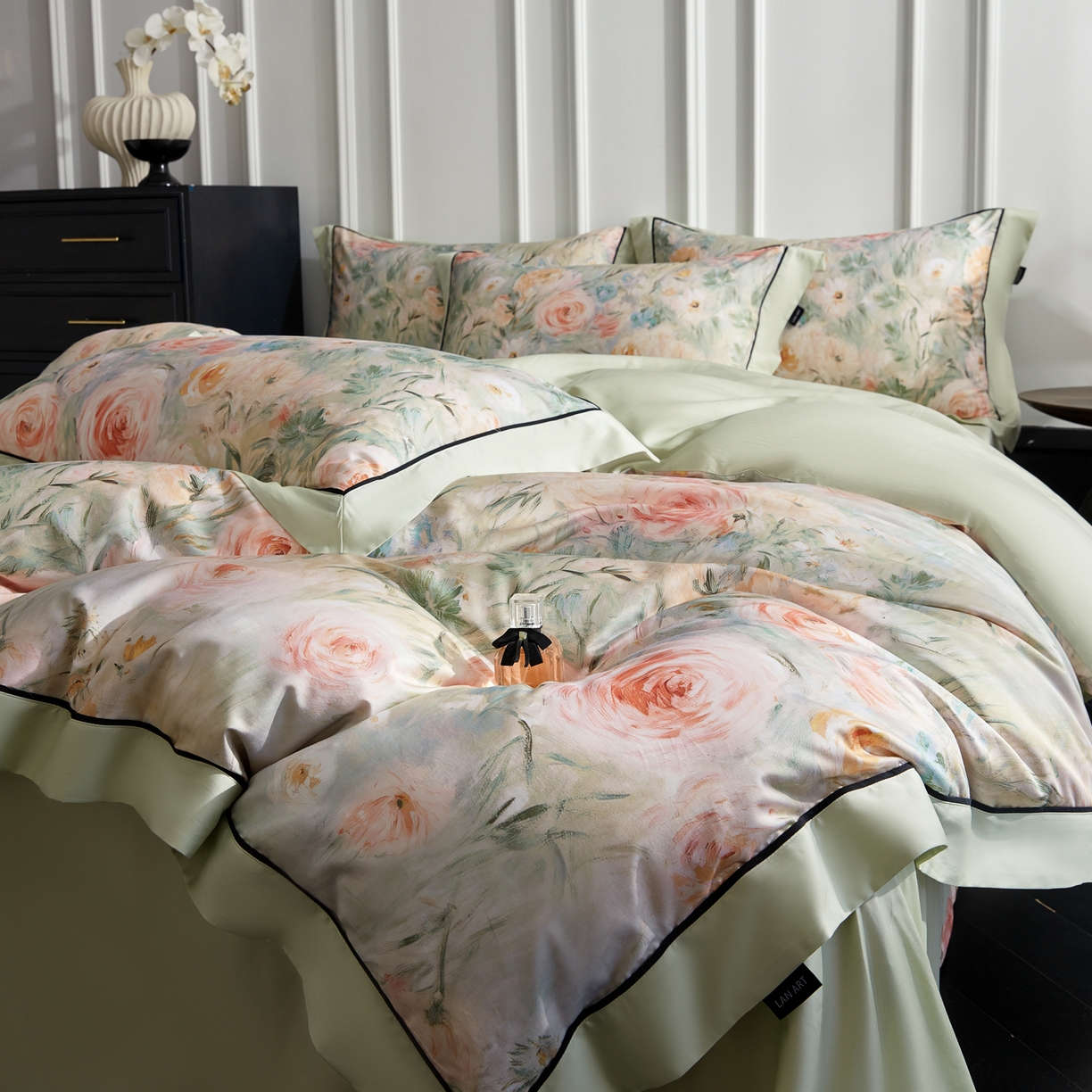 91家纺网 家纺一手货源 找家纺 （总）洺兰家居 2026年新疆长绒棉100支天丝棉高端工艺款床单床笠四件套床上用品