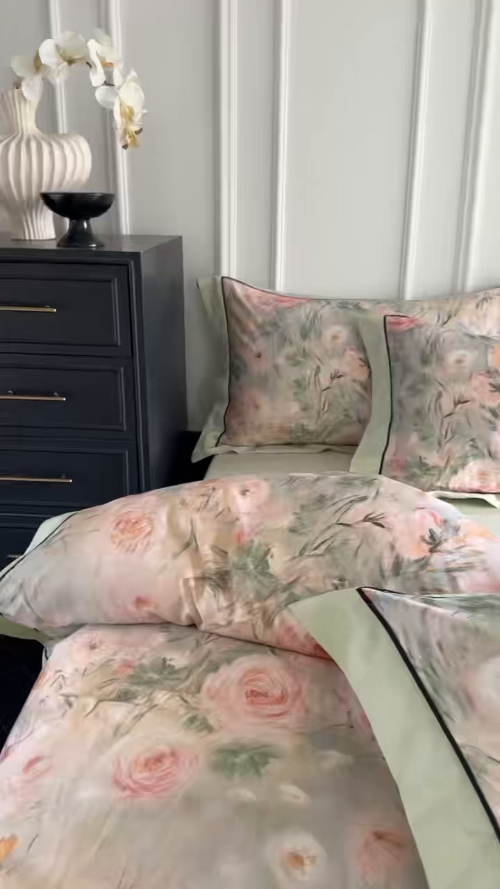 91家纺网 家纺一手货源 找家纺 （总）洺兰家居 2026年新疆长绒棉100支天丝棉高端工艺款床单床笠四件套床上用品