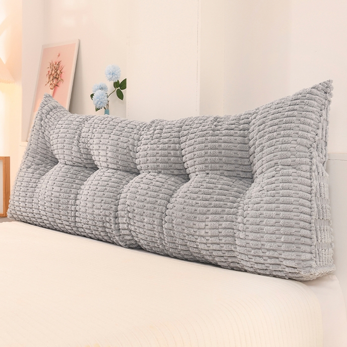 碧尔家居 2025新款时尚床头靠枕护腰大靠背榻榻米三角靠垫飘窗看书加厚软包防撞免洗 蓝色