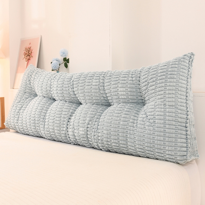 91家纺网 家纺一手货源 找家纺 碧尔家居 2025新款时尚床头靠枕护腰大靠背榻榻米三角靠垫飘窗看书加厚软包防撞免洗 天蓝