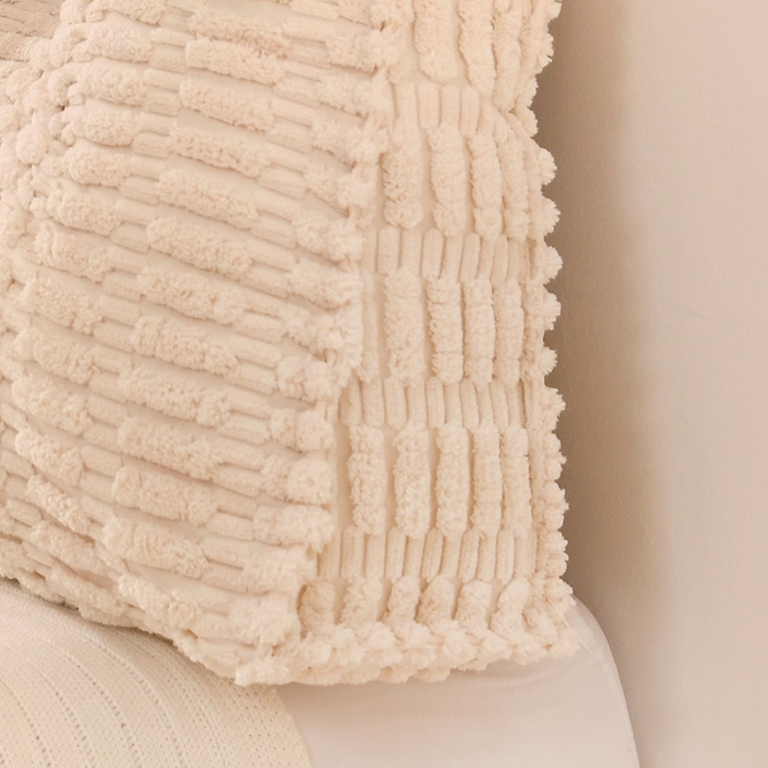 91家纺网 家纺一手货源 找家纺 碧尔家居 2025新款时尚床头靠枕护腰大靠背榻榻米三角靠垫飘窗看书加厚软包防撞免洗 米白