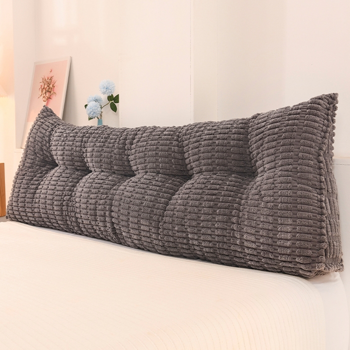 91家纺网 家纺一手货源 找家纺 碧尔家居 2025新款时尚床头靠枕护腰大靠背榻榻米三角靠垫飘窗看书加厚软包防撞免洗 深灰