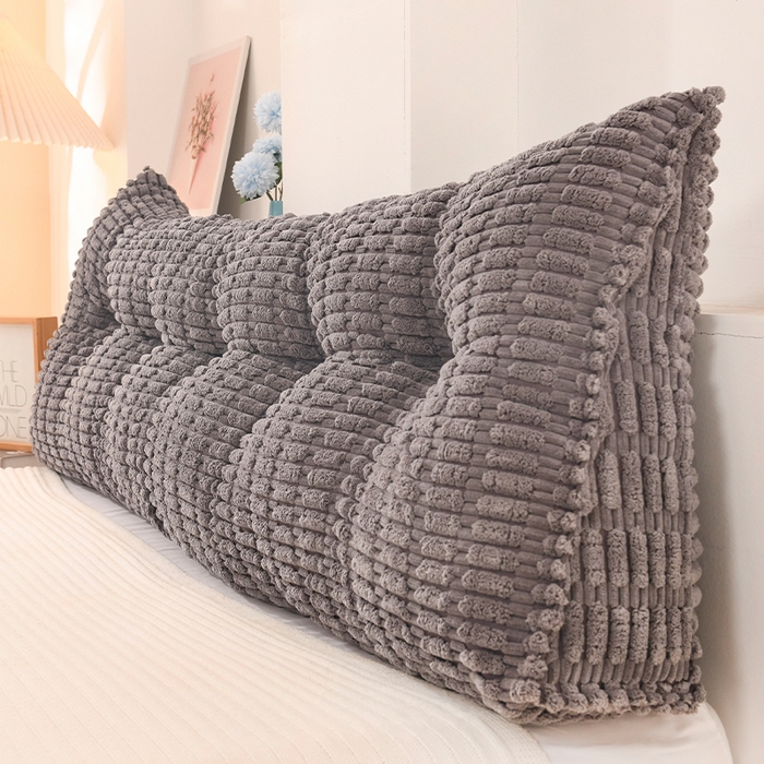 91家纺网 家纺一手货源 找家纺 碧尔家居 2025新款时尚床头靠枕护腰大靠背榻榻米三角靠垫飘窗看书加厚软包防撞免洗 深灰