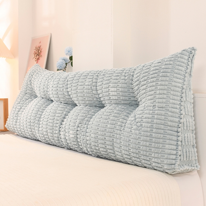 91家纺网 家纺一手货源 找家纺 碧尔家居 2025新款时尚床头靠枕护腰大靠背榻榻米三角靠垫飘窗看书加厚软包防撞免洗 天蓝