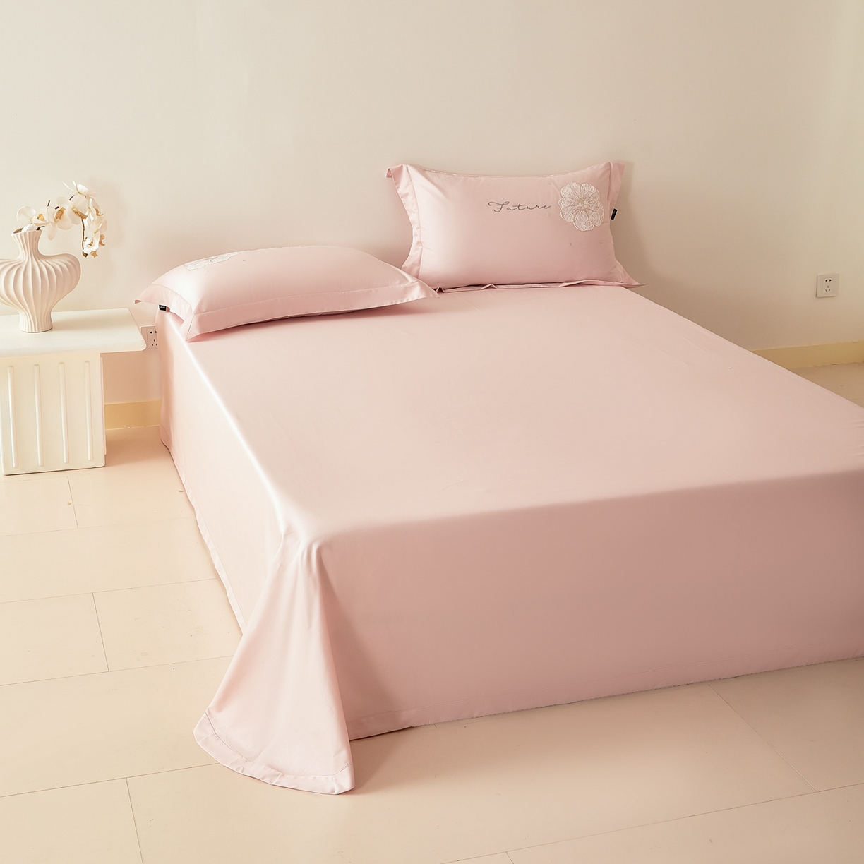 91家纺网 家纺一手货源 找家纺 （总）洺兰家居 2026年新疆长绒棉100支刺绣款绣花工艺款法式四件套 云岚