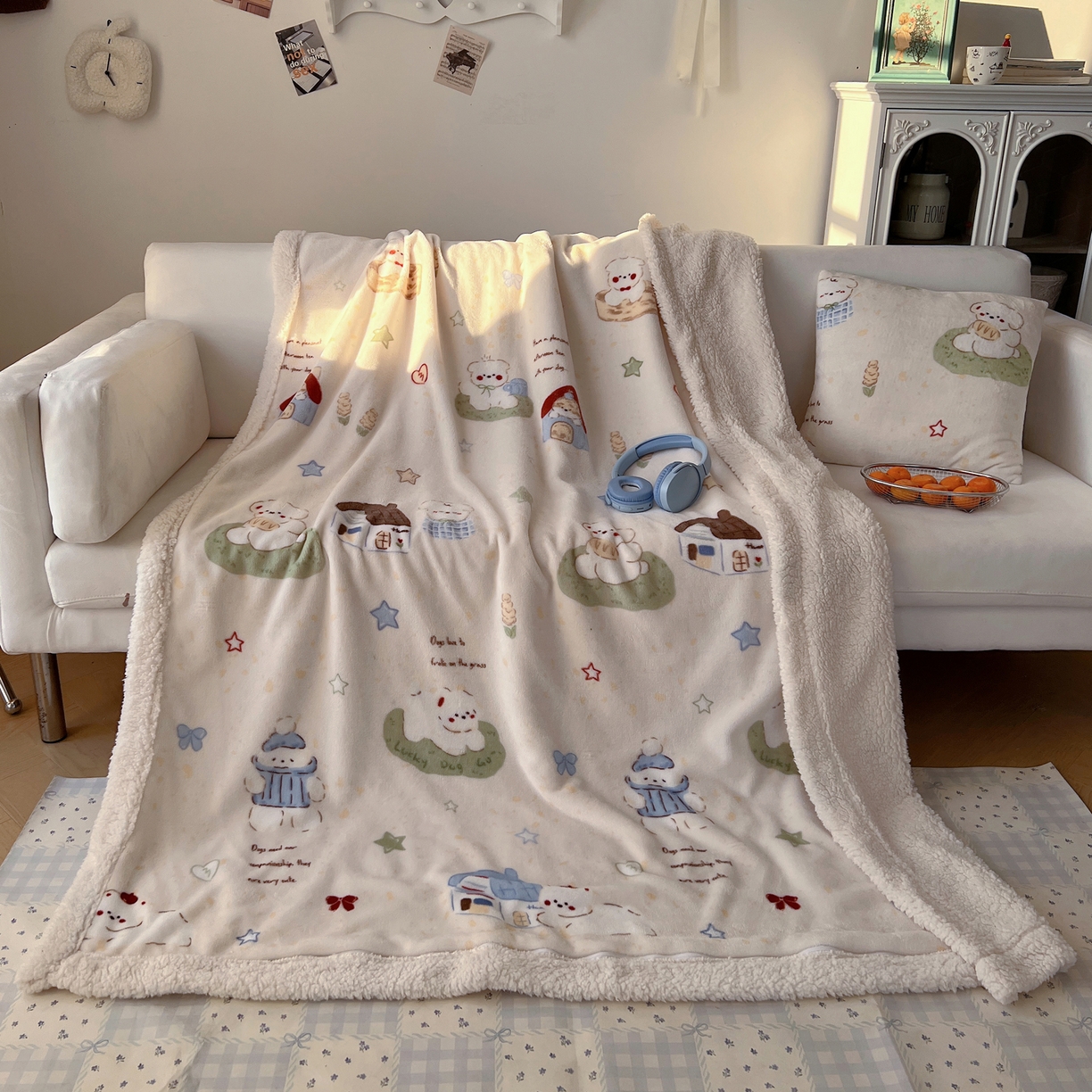 91家纺网 家纺一手货源 找家纺 （总）耀悦家纺 2025新款高克重拉链多用羊羔绒毛毯牛奶绒抱枕枕芯