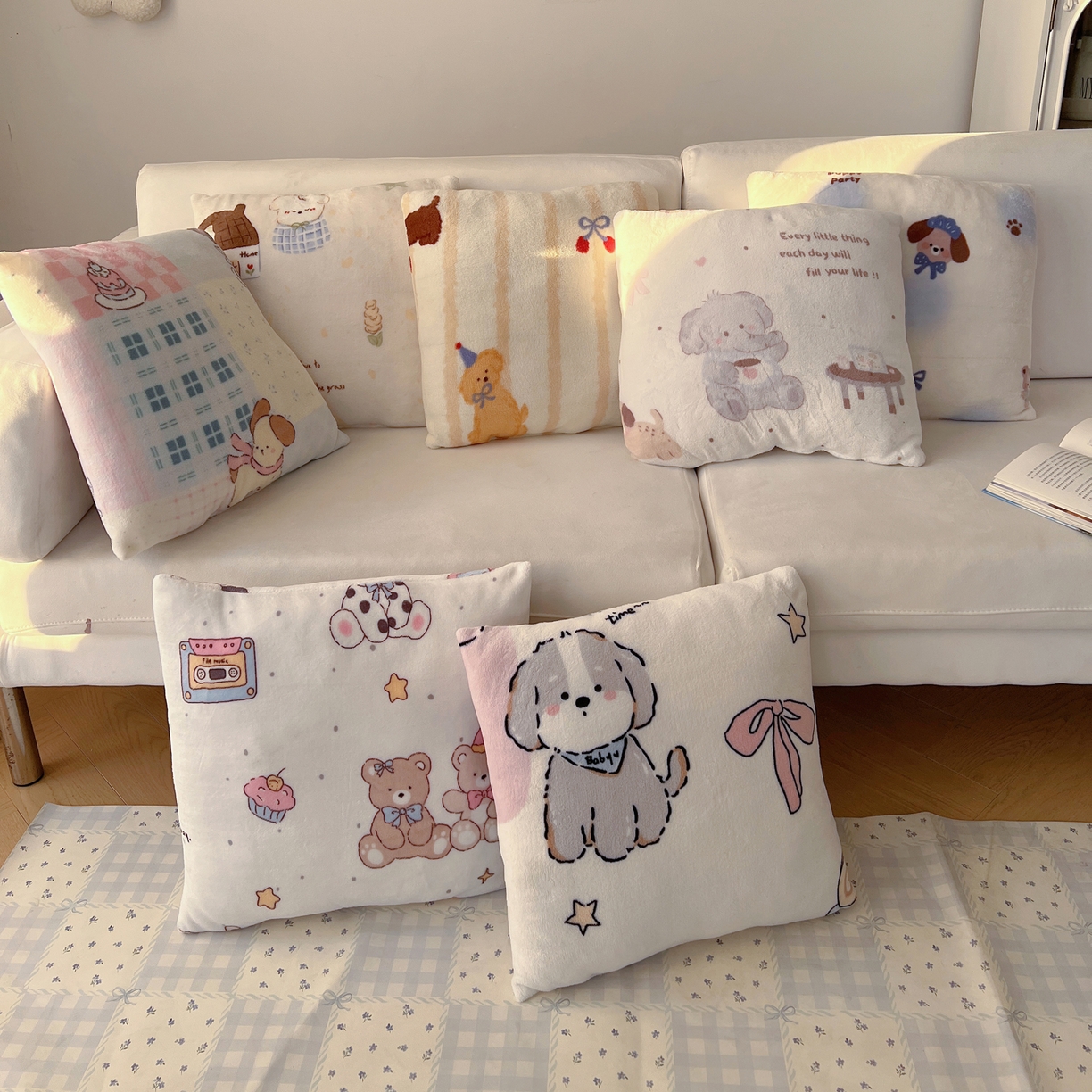 91家纺网 家纺一手货源 找家纺 （总）耀悦家纺 2025新款高克重拉链多用羊羔绒毛毯牛奶绒抱枕枕芯