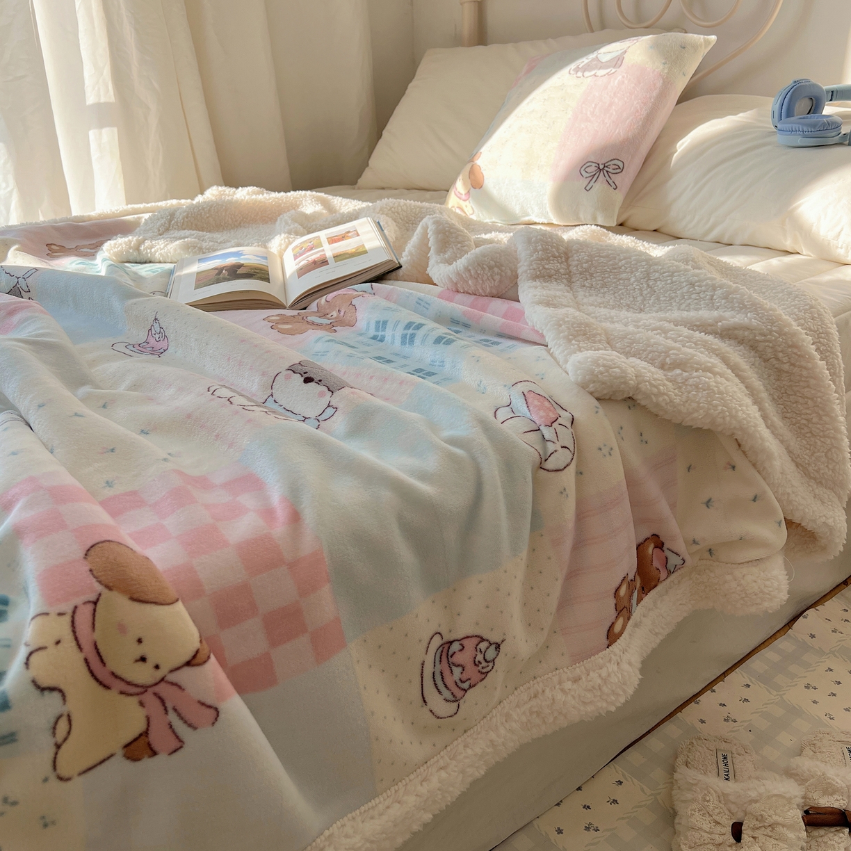 91家纺网 家纺一手货源 找家纺 （总）耀悦家纺 2025新款高克重拉链多用羊羔绒毛毯牛奶绒抱枕枕芯