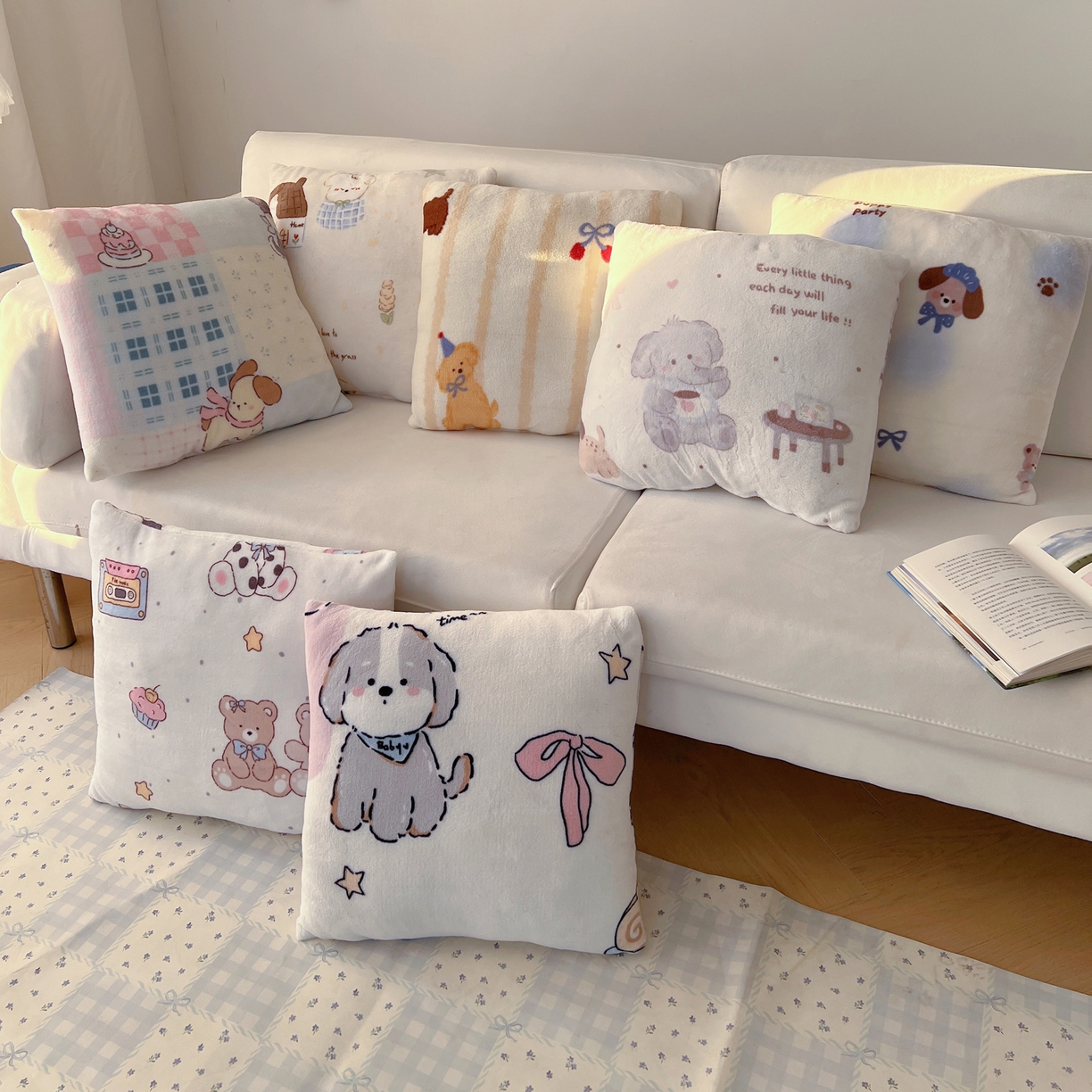 91家纺网 家纺一手货源 找家纺 耀悦家纺 2025新款高克重拉链多用羊羔绒毛毯牛奶绒抱枕枕芯 组合图