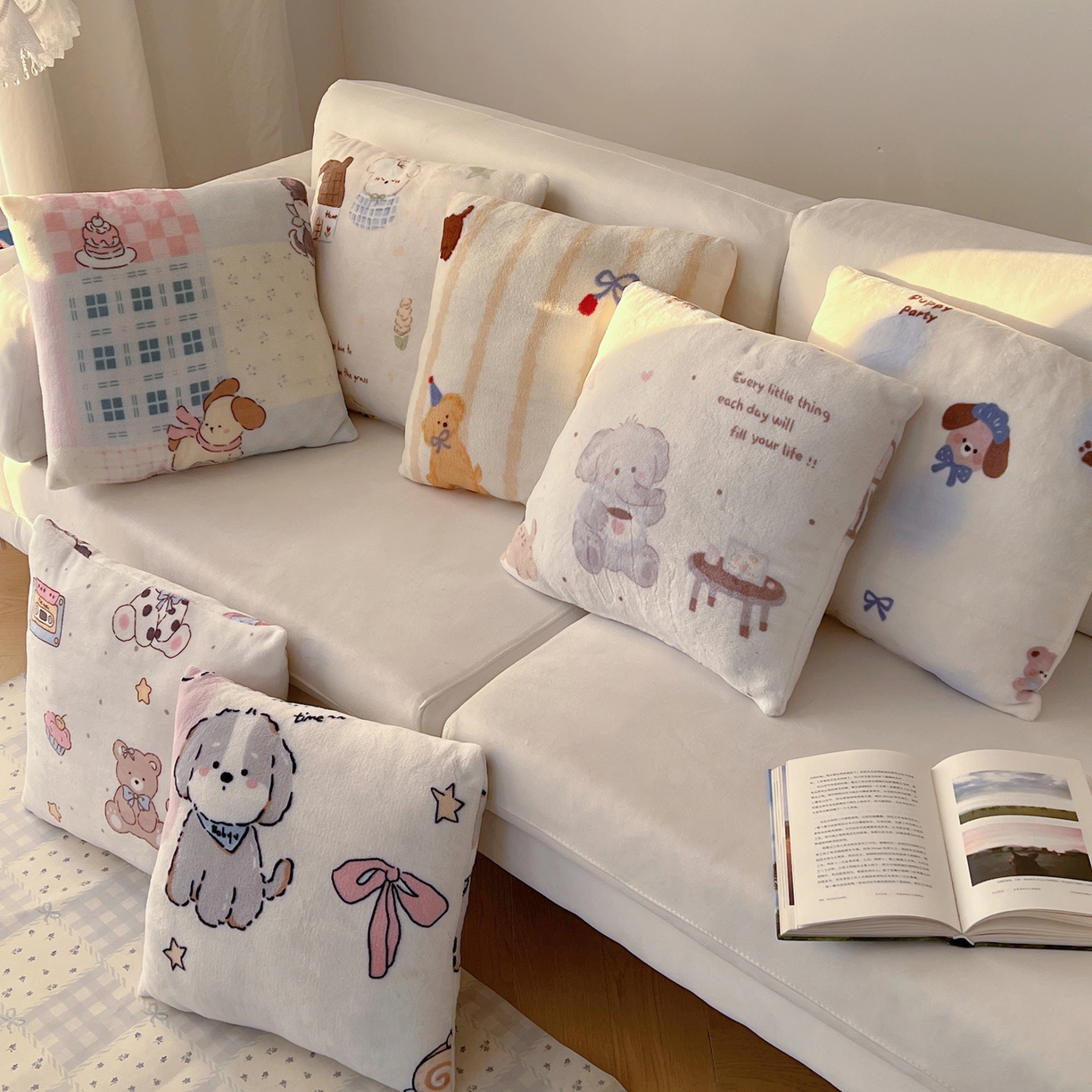 91家纺网 家纺一手货源 找家纺 耀悦家纺 2025新款高克重拉链多用羊羔绒毛毯牛奶绒抱枕枕芯 组合图