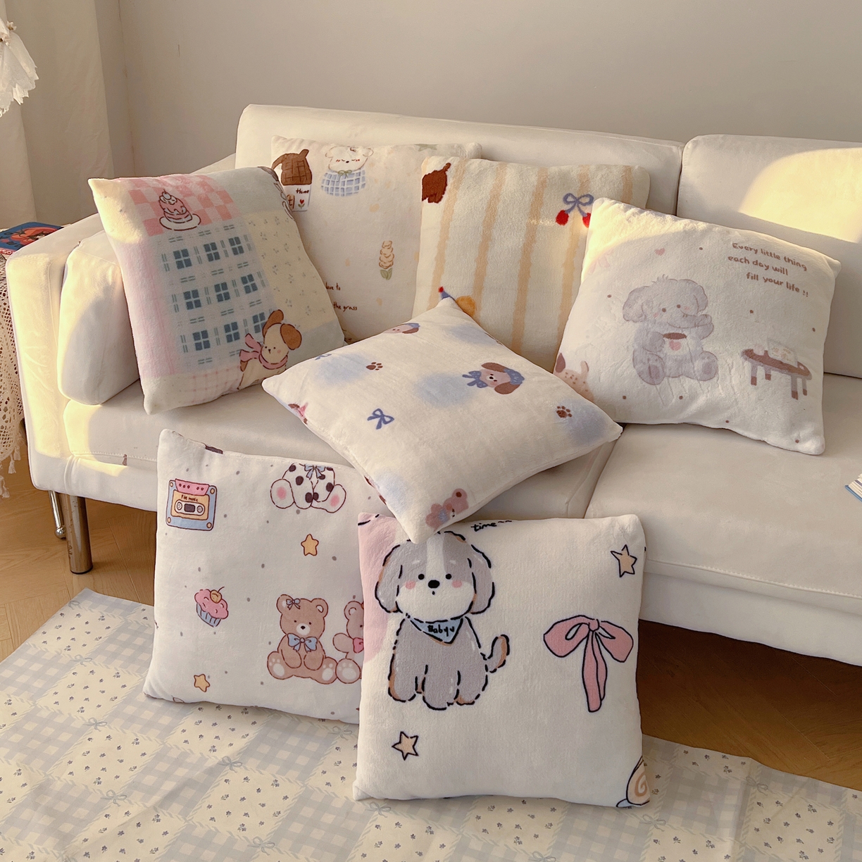 91家纺网 家纺一手货源 找家纺 耀悦家纺 2025新款高克重拉链多用羊羔绒毛毯牛奶绒抱枕枕芯 组合图