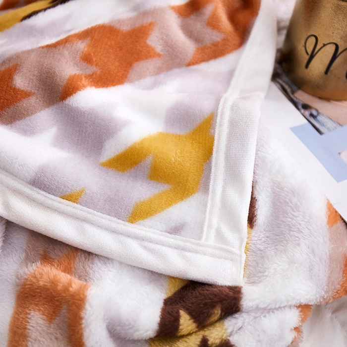 91家纺网 家纺一手货源 找家纺 坦客毯业 2025新款印花雪貂绒毛毯沙发盖毯午睡毯子 千鸟格