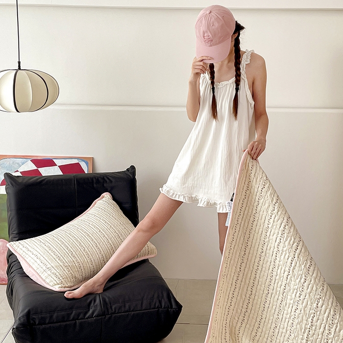 91家纺网 家纺一手货源 找家纺 金绣美居 2025新款全棉婴儿绒包边款四季盖毯可铺可盖高温水洗毯床盖三件套 夏有乔木