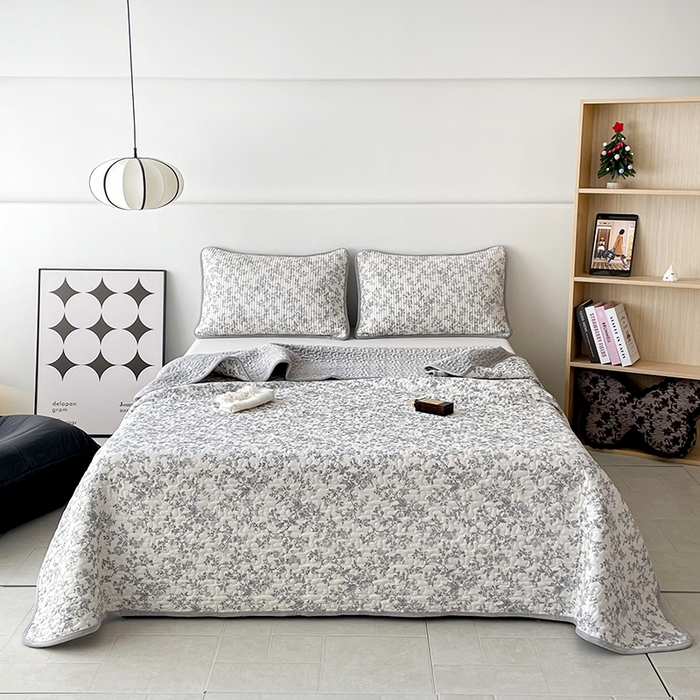 91家纺网 家纺一手货源 找家纺 （总）金绣美居 2025新款全棉婴儿绒包边款四季盖毯可铺可盖高温水洗毯床盖三件套