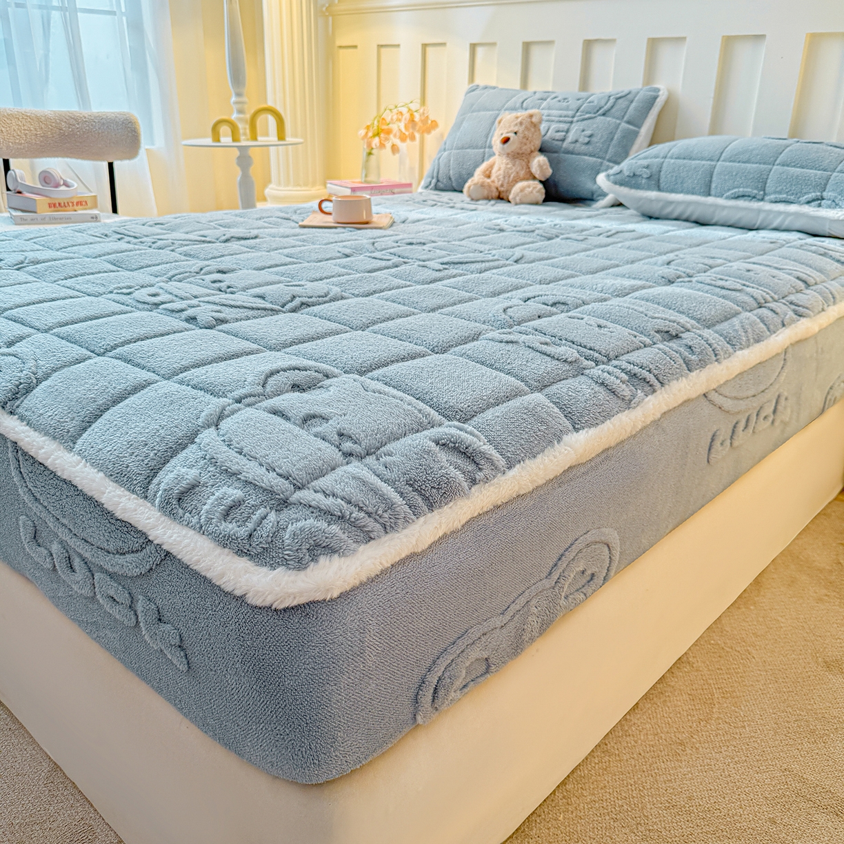 91家纺网 家纺一手货源 找家纺 （总）予梦家纺 2025新款塔芙绒夹棉床笠单床笠