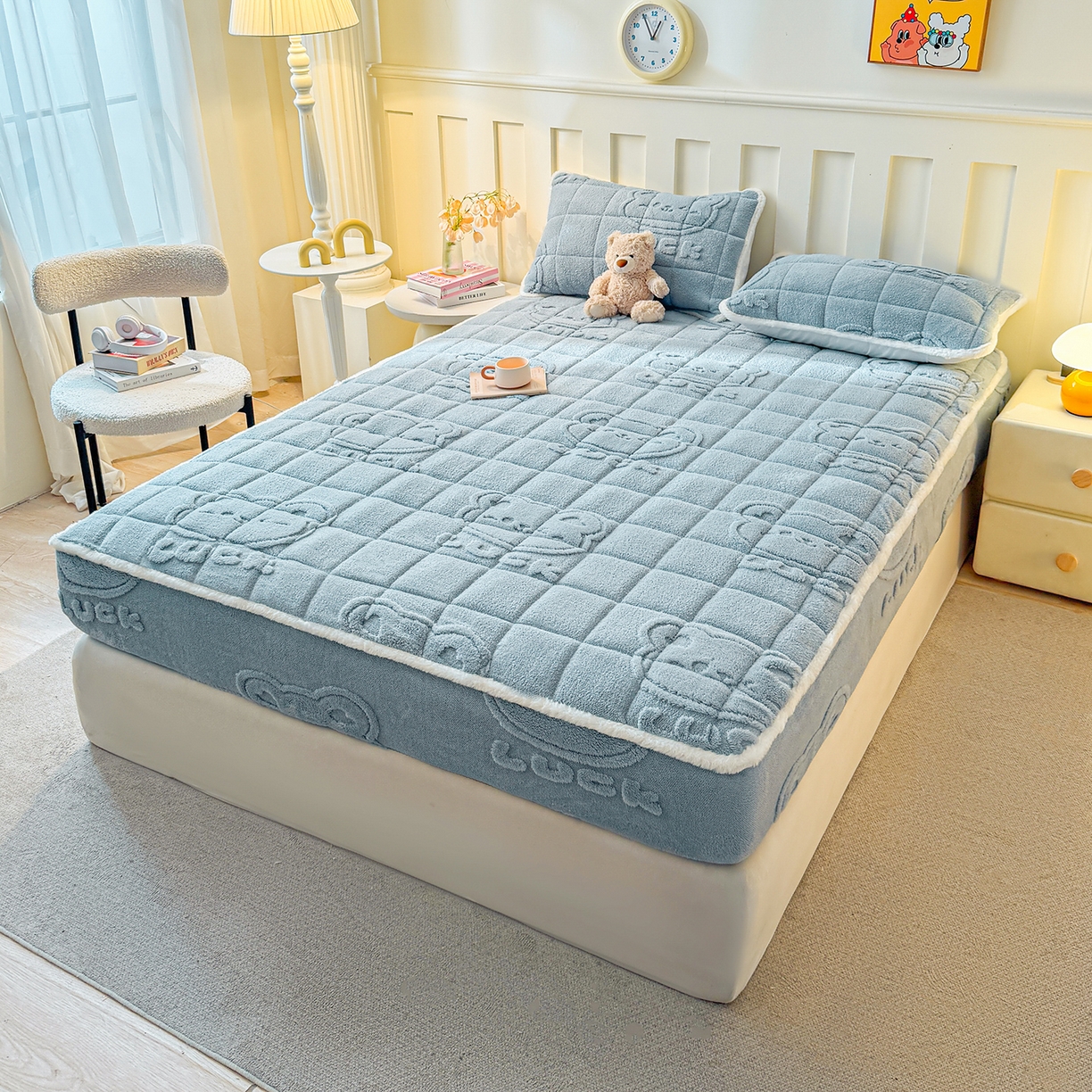 91家纺网 家纺一手货源 找家纺 （总）予梦家纺 2025新款塔芙绒夹棉床笠单床笠