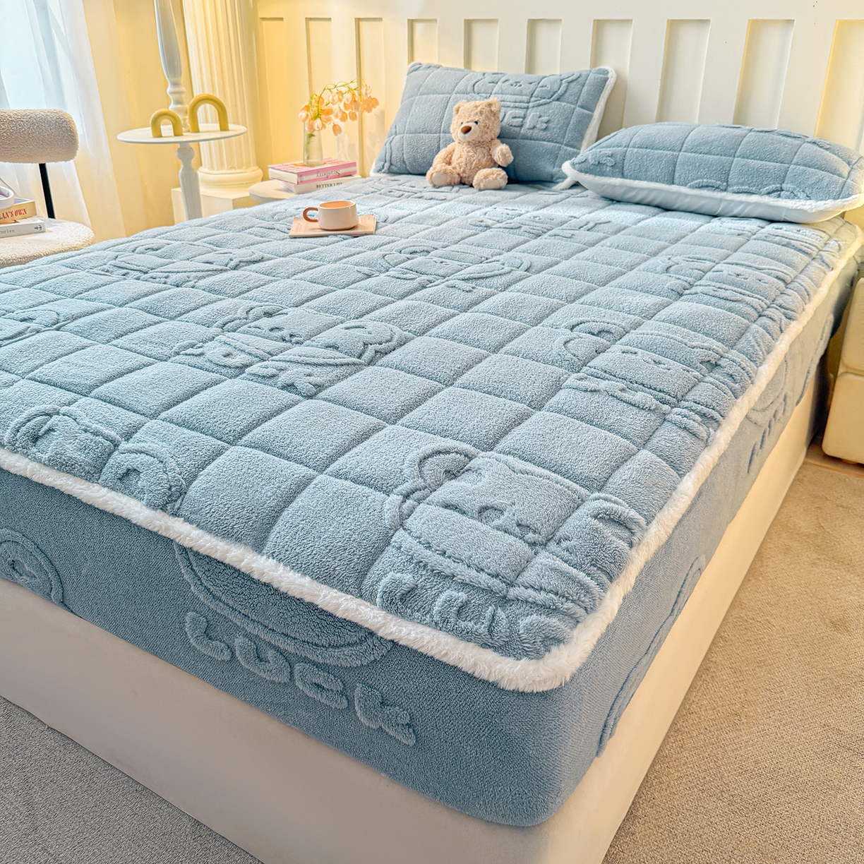 91家纺网 家纺一手货源 找家纺 （总）予梦家纺 2025新款塔芙绒夹棉床笠单床笠