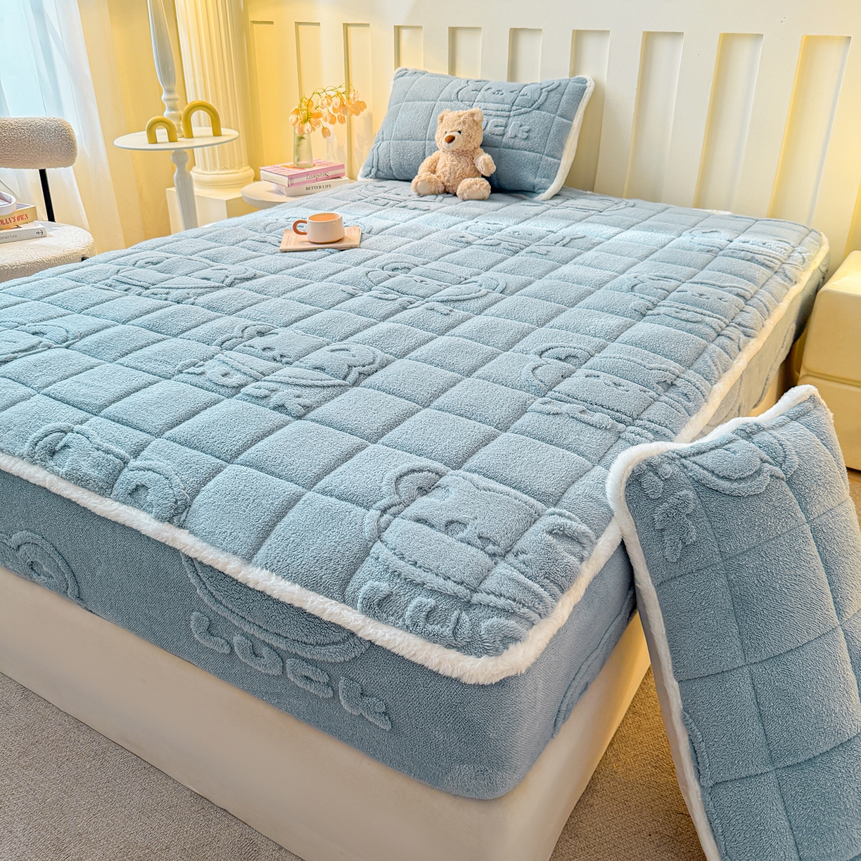 91家纺网 家纺一手货源 找家纺 （总）予梦家纺 2025新款塔芙绒夹棉床笠单床笠