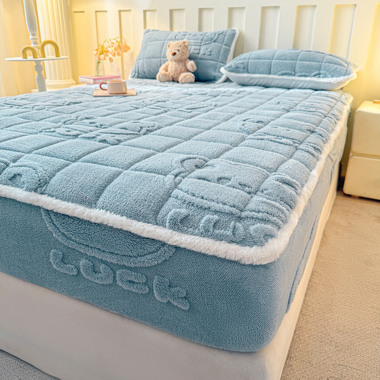 91家纺网 家纺一手货源 找家纺 （总）予梦家纺 2025新款塔芙绒夹棉床笠单床笠