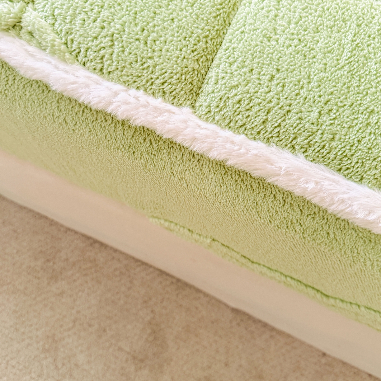 91家纺网 家纺一手货源 找家纺 予梦家纺 2025新款塔芙绒夹棉床笠单床笠 萌萌熊 果绿