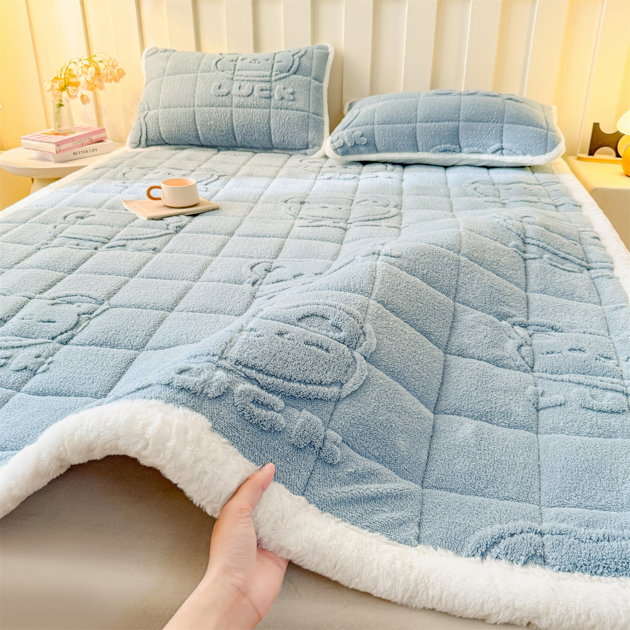 91家纺网 家纺一手货源 找家纺 （总）予梦家纺 2025新款塔芙绒床护垫床垫保护套