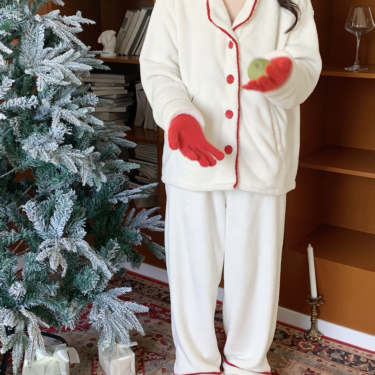 91家纺网 家纺一手货源 找家纺 多乐娜 2025新款奶芙绒家居服 （会员拿货-5元，控价最低零售价128元起！） 女款-奶油白