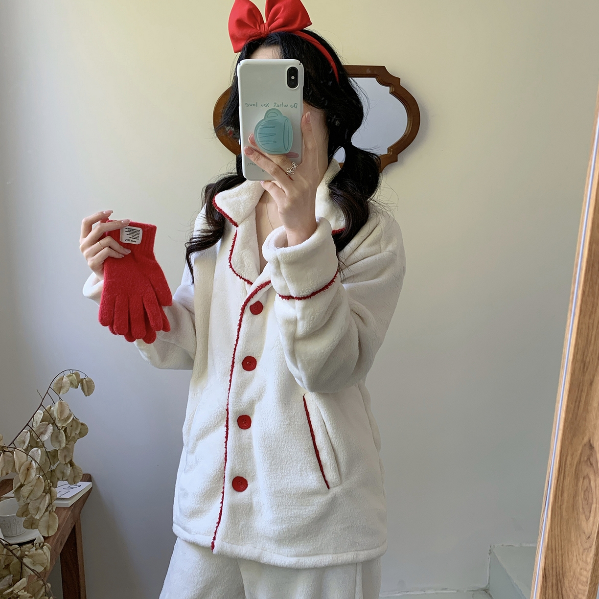 多乐娜 2025新款奶芙绒家居服 （会员拿货-5元，控价最低零售价128元起！） 女款-奶油白