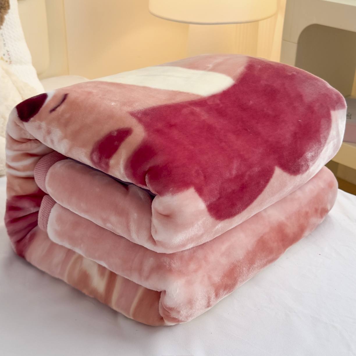 91家纺网 家纺一手货源 找家纺 爱彼家纺 2025冬季新款拉舍尔童毯毛毯毯子-系列二 拉舍尔童毯-暖阳西子04卡琪