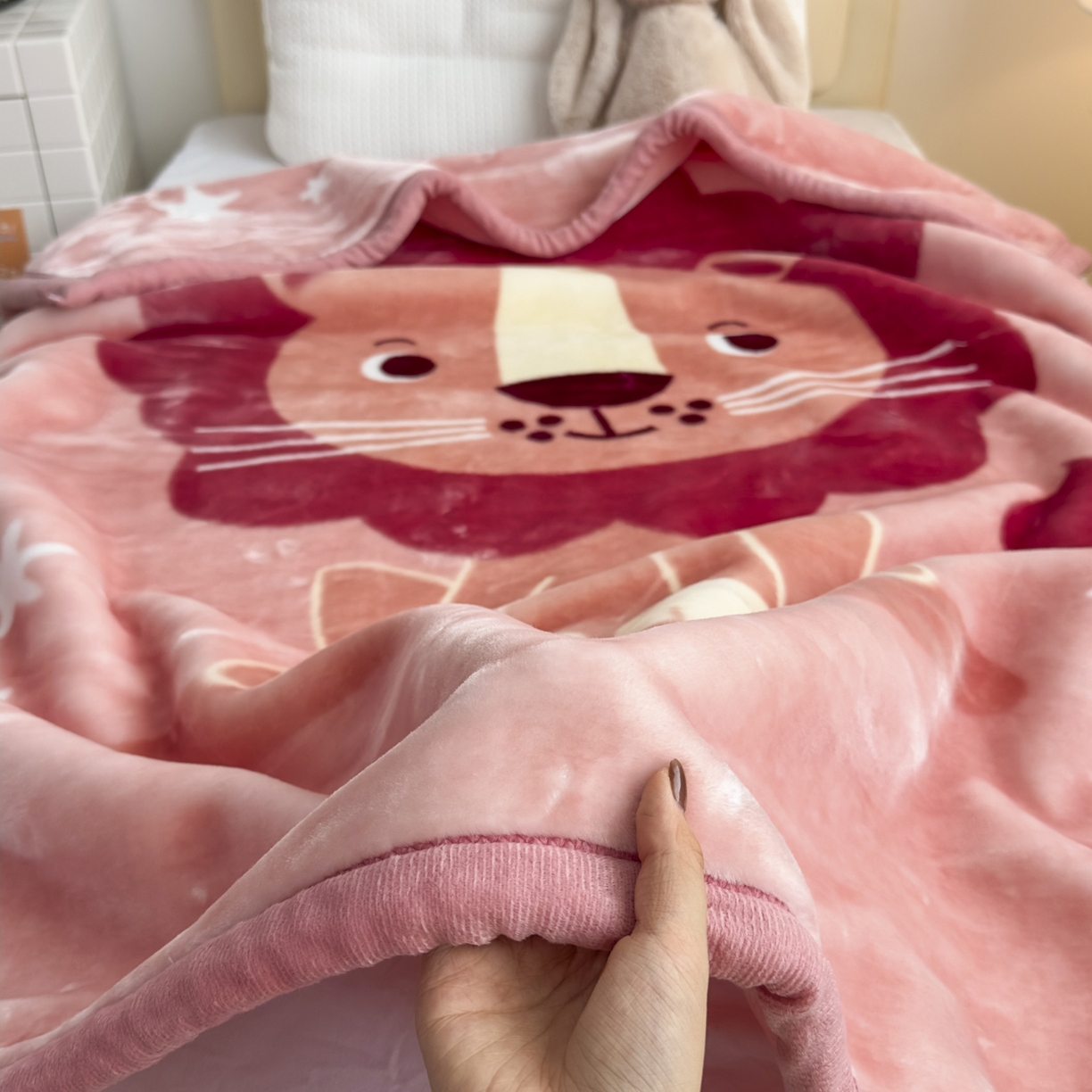 91家纺网 家纺一手货源 找家纺 爱彼家纺 2025冬季新款拉舍尔童毯毛毯毯子-系列二 拉舍尔童毯-暖阳西子04卡琪