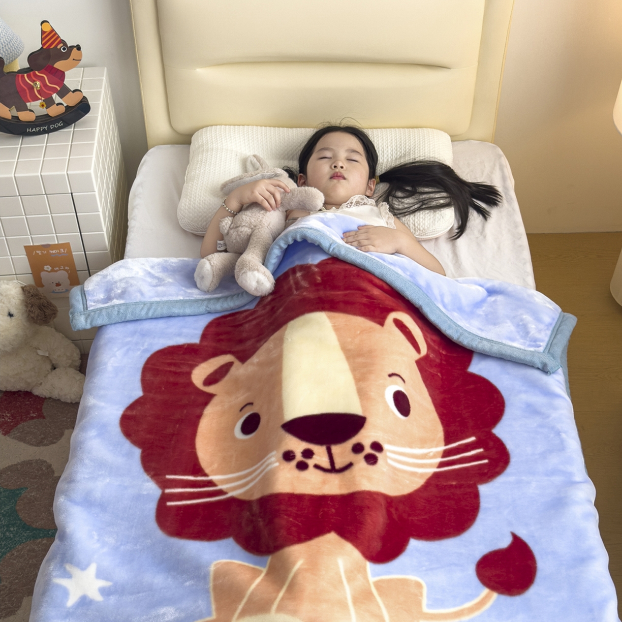 91家纺网 家纺一手货源 找家纺 爱彼家纺 2025冬季新款拉舍尔童毯毛毯毯子-系列二 拉舍尔童毯-暖阳西子02浅兰