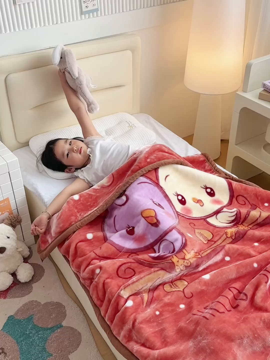 91家纺网 家纺一手货源 找家纺 爱彼家纺 2025冬季新款拉舍尔童毯毛毯毯子-系列二 拉舍尔童毯-小小公主04咖啡色