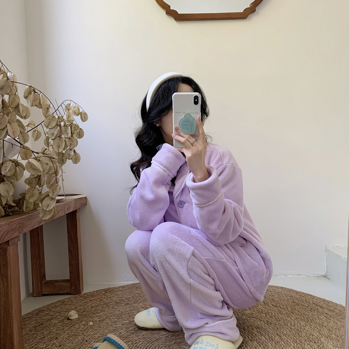 91家纺网 家纺一手货源 找家纺 多乐娜 2025新款奶芙绒家居服 （会员拿货-5元，控价最低零售价128元起！） 女款-香芋紫