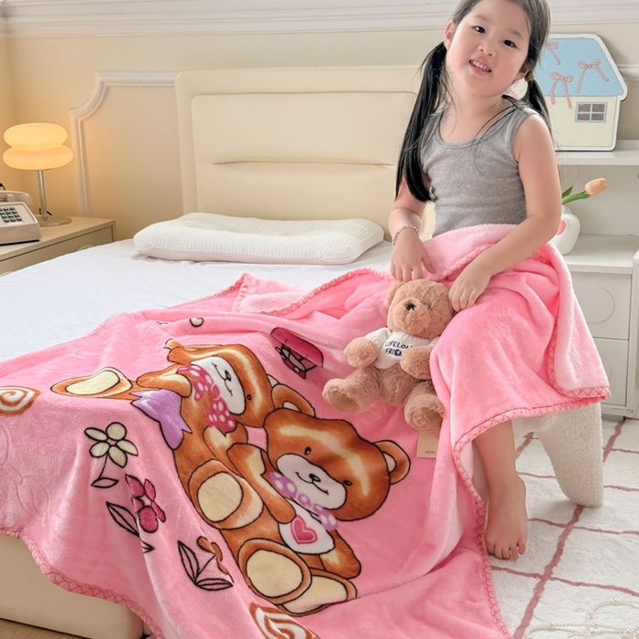 91家纺网 家纺一手货源 找家纺 （总）爱彼家纺 2025新款拉舍尔单层云绒保暖柔软童毯盖毯毯子-系列三