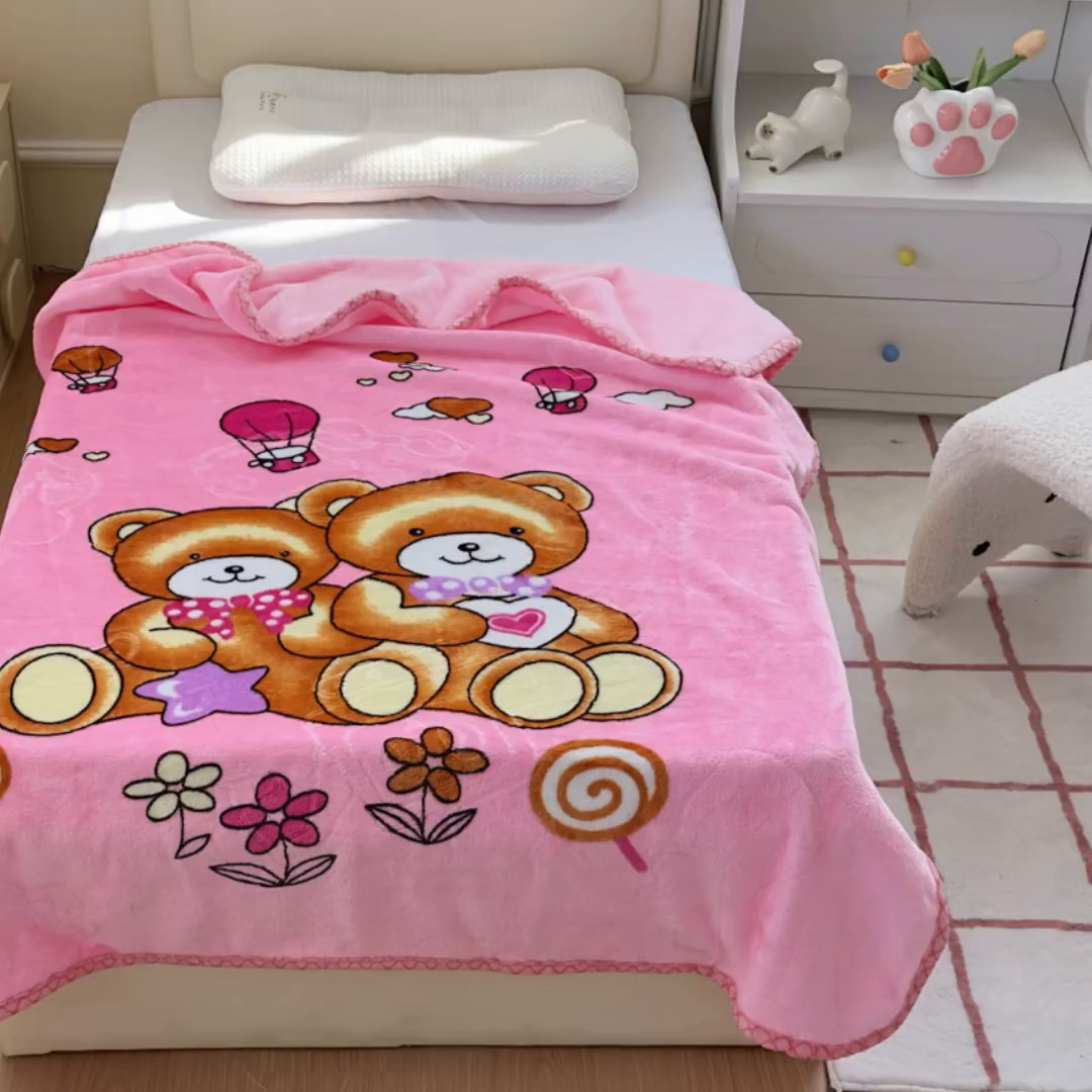 91家纺网 家纺一手货源 找家纺 （总）爱彼家纺 2025新款拉舍尔单层云绒保暖柔软童毯盖毯毯子-系列三